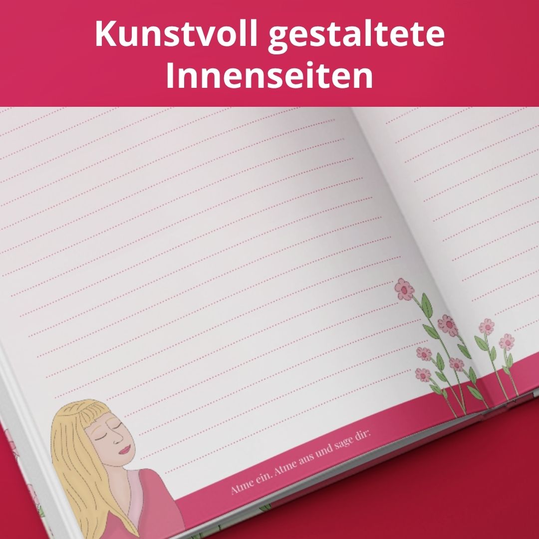 Notizbuch Din A5, 196 Seiten, Hardcover -  "Kraftvoll auf leise Weise"