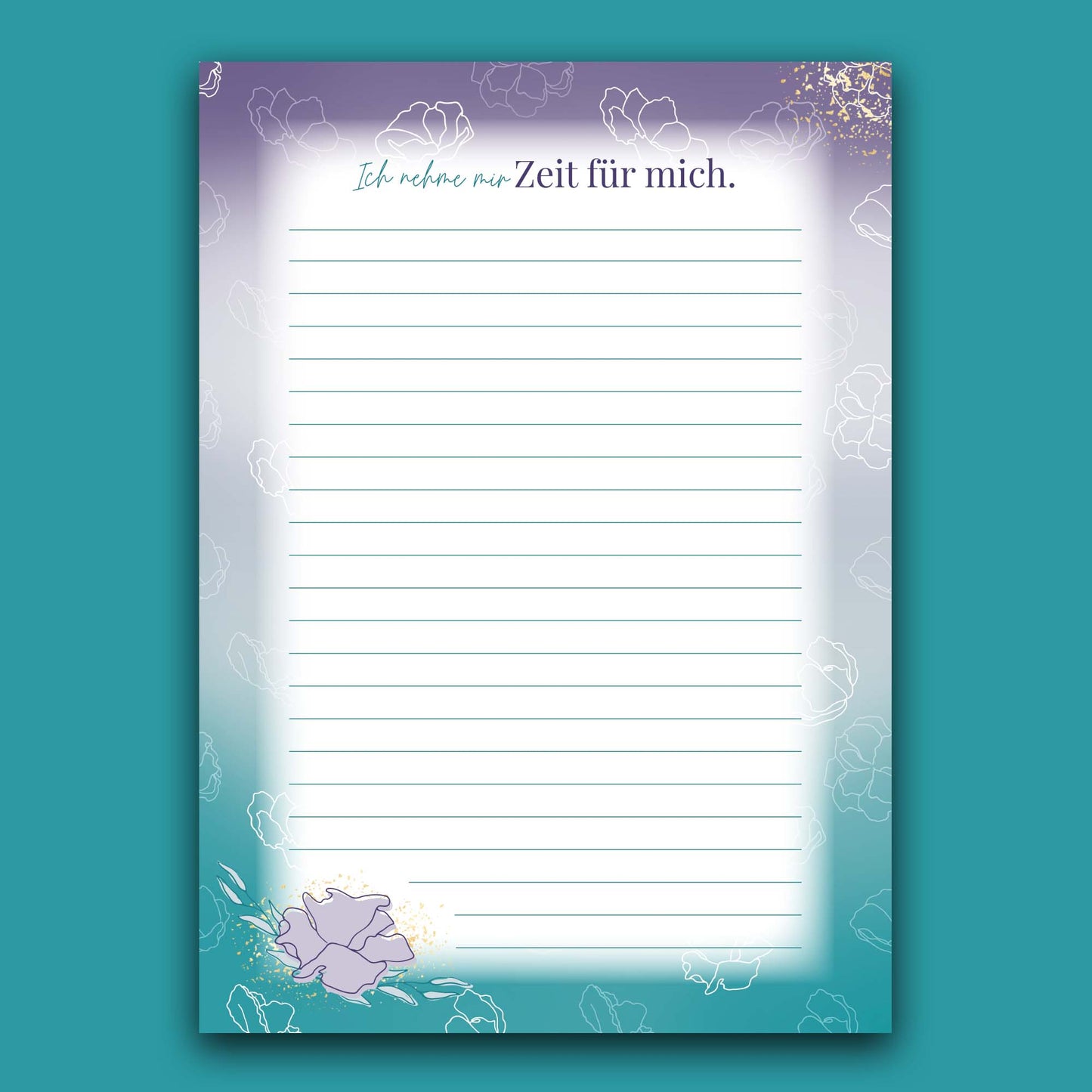 Notizblock Din A5 "Zeit für mich" Schreibblock, Notizblatt