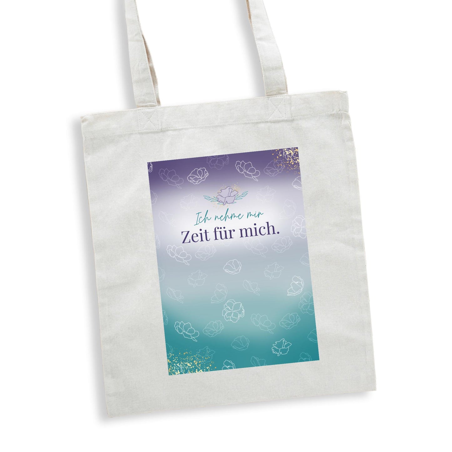 Stofftasche "Zeit für mich" Jutebeutel, Henkeltasche